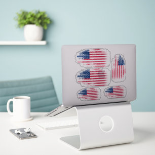 Drapeau américain autocollant vinyle coupé sur mes