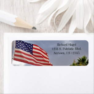 Drapeau Américain Avec Ciel Nuageux USA Patriotiqu