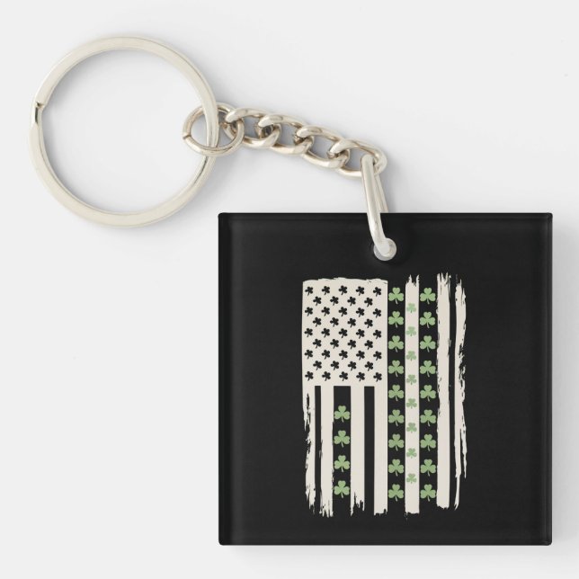 Drapeau américain avec Shamrocks pour St patrick (Devant)