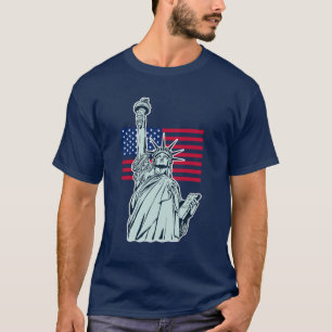 Drapeau américain avec T-shirt Lady Liberty