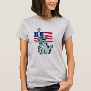 Drapeau américain avec T-shirt Lady Liberty