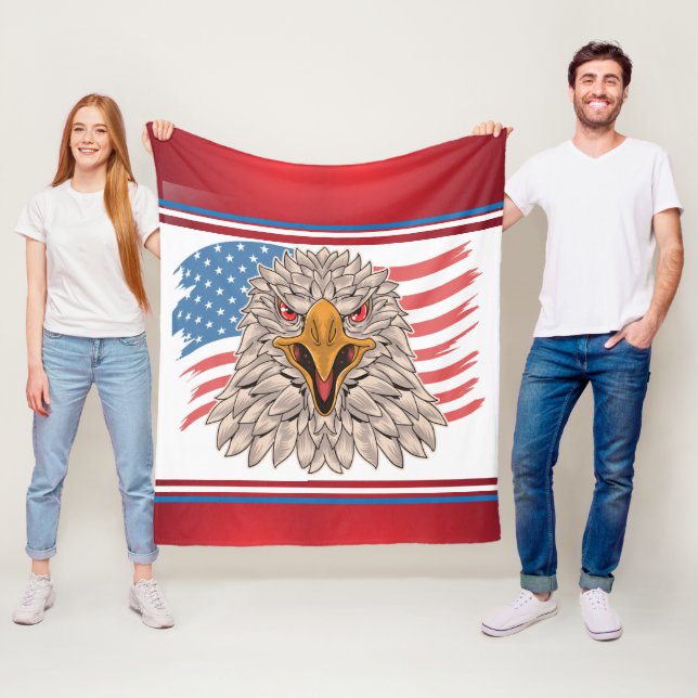 Drapeau américain avec une couverture en polaire a (En situation)