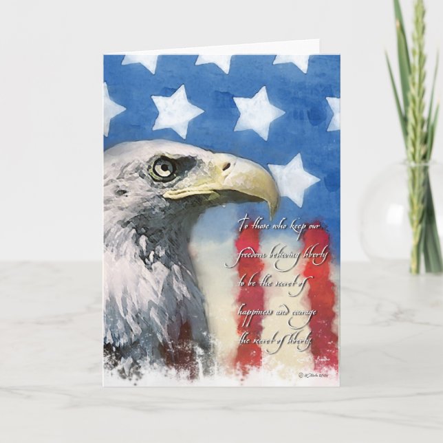 Drapeau américain Bald Eagle et Carte de remerciem (Devant)