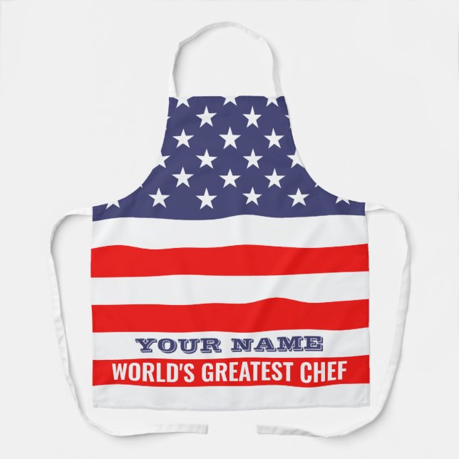 Drapeau américain BBQ cuisine tablier cuisine (Recto)