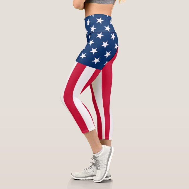 Drapeau américain Capri Leggings - USA (Gauche)