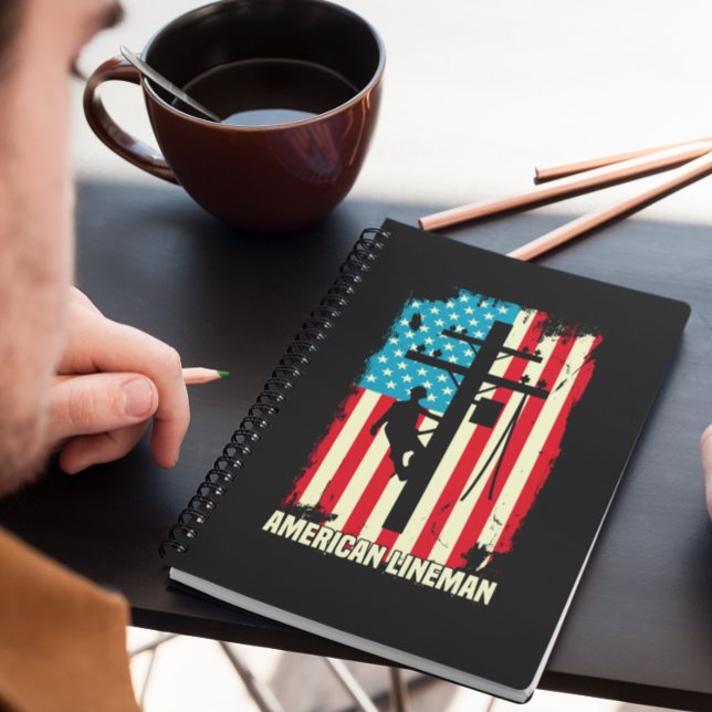 Drapeau américain Carnet de câble électrique (american lineman notebook)