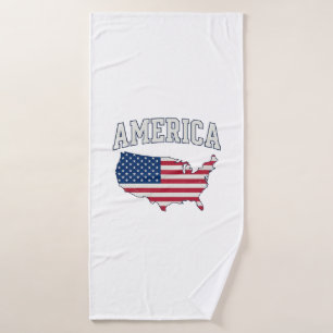 Drapeau américain Carte Patriotique Vintage Graphi