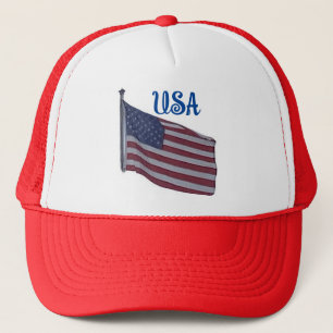 Drapeau américain casquette à balle rouge