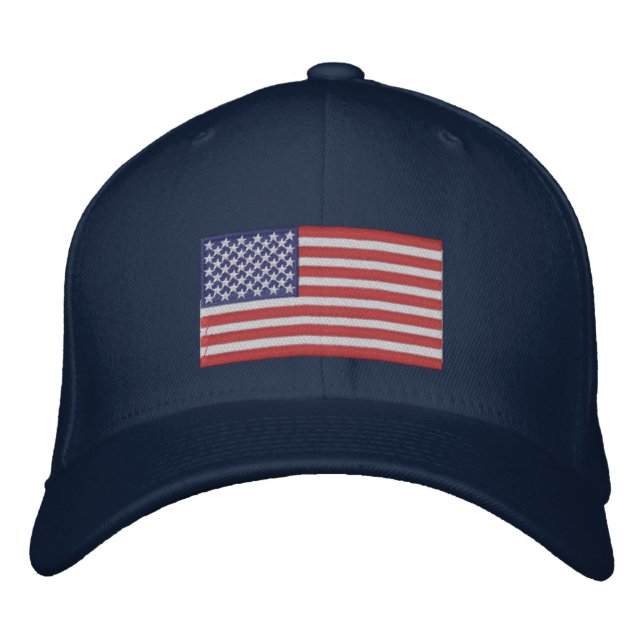 Drapeau américain Casquette brodé (Devant)