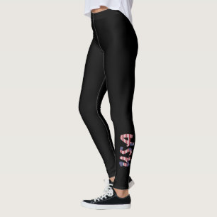 Drapeau américain cool usa noir femmes leggings