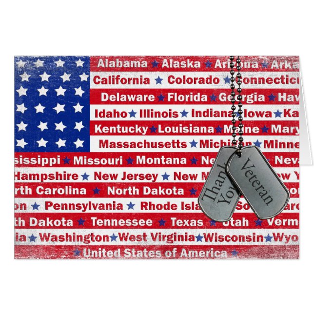 Drapeau américain de la fête des vétérans (Devant horizontal)