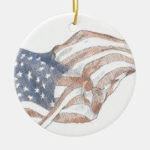 Drapeau américain de Noël Ornement de Noël