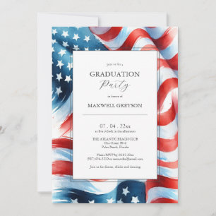 Drapeau américain des invitations de la fête de gr