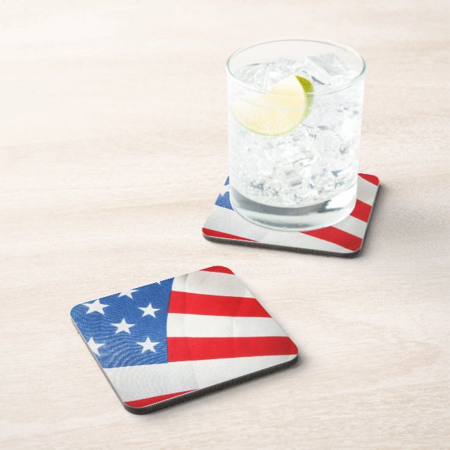 Drapeau américain Dessous de verre en plastique du (Côté Droit)
