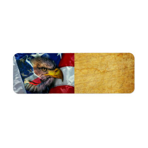 Drapeau américain du loup d'aigle chauve