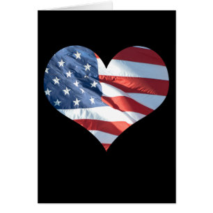 Drapeau américain en forme de coeur patriotique