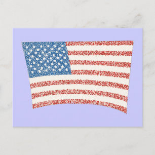Drapeau américain en pointillisme, sur cartes post