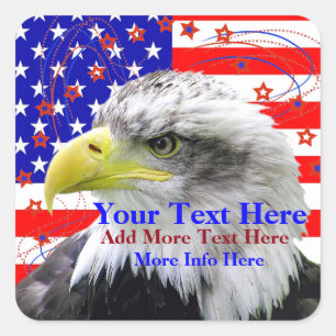Drapeau américain et autocollants d'Eagle
