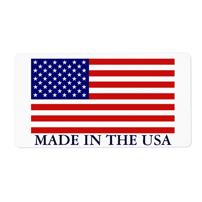 Drapeau américain fabriqué aux Etats-Unis Étiquett (Devant)
