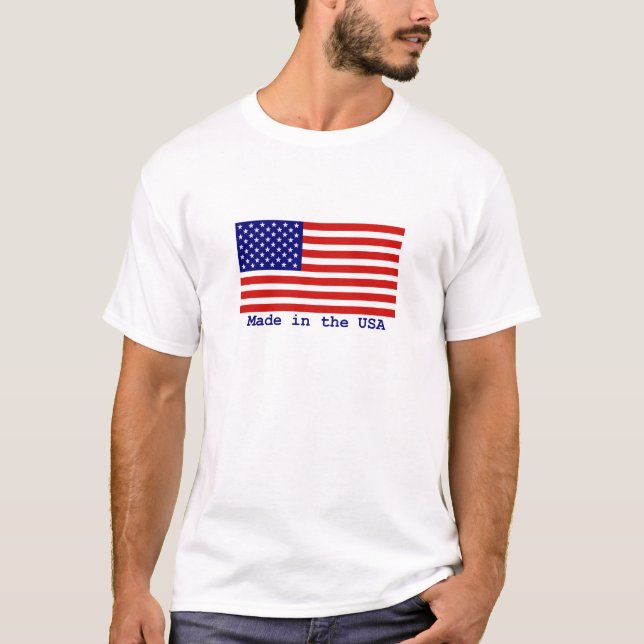 Drapeau américain fabriqué aux USA T-shirt Mens (Devant)