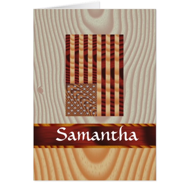 Drapeau américain Faux wood (Devant)