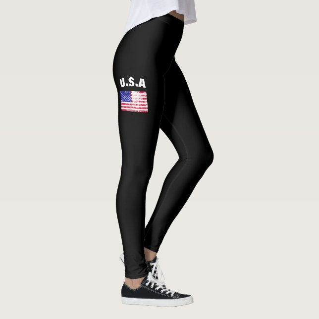 Drapeau américain glorieux fané Drapeau leggings n (Droite)