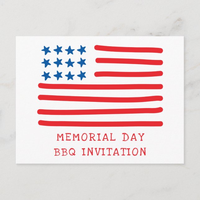Drapeau américain - Invitation pour un barbecue de (Devant)