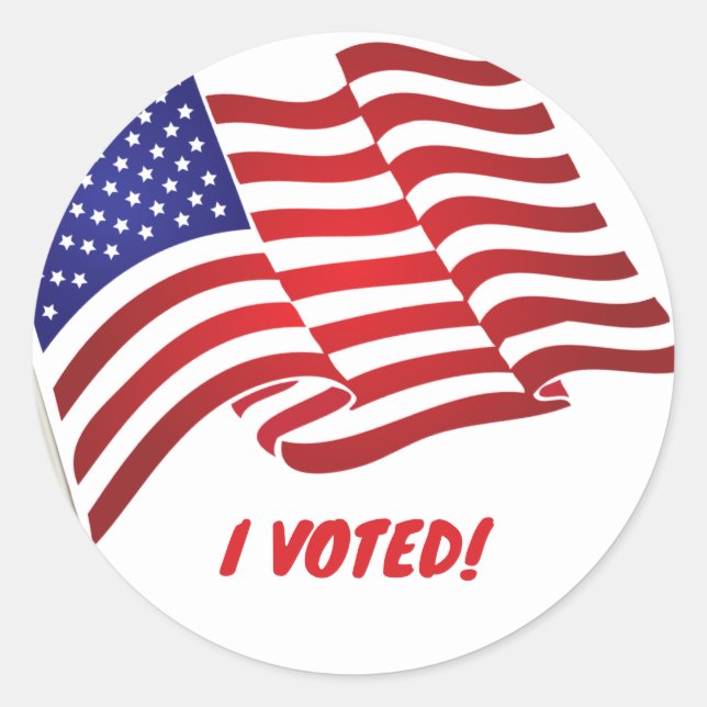 Drapeau américain J'ai voté Stickers Rond Classiqu (Devant)