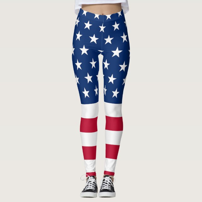 Drapeau américain Leggings (Devant)