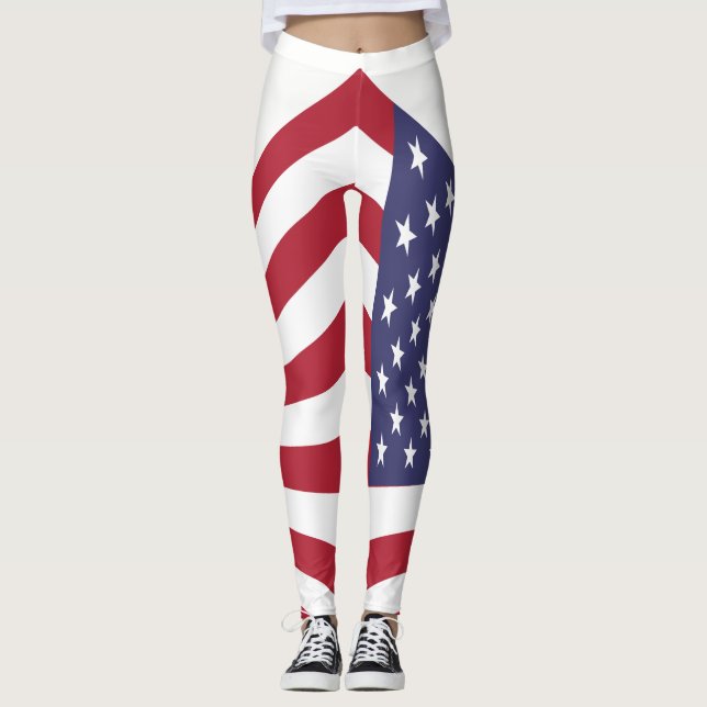 Drapeau américain Leggings (Devant)