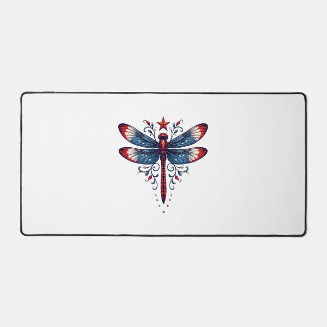 Drapeau américain libellule Patriotique 4 juillet  (Recto)