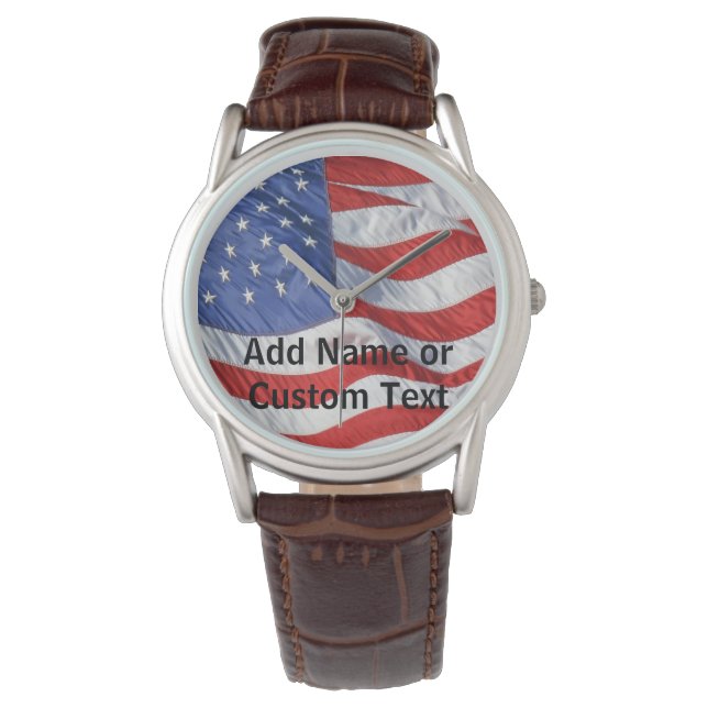 Drapeau Américain - Montre Personnalisée Homme (devant)