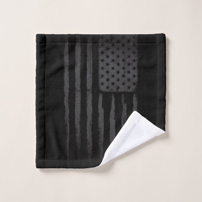 Drapeau américain noir (Gant de toilette)