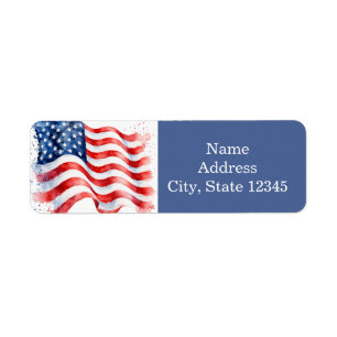 Drapeau américain ondulé USA Patriotique bleu