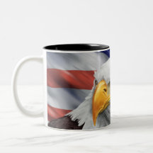 Drapeau américain patriotique Aigle café Mug