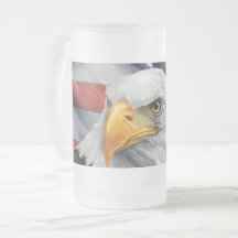 Drapeau américain patriotique Aigle en verre Mug