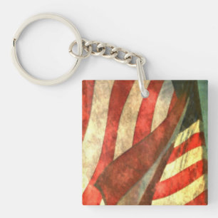 Drapeau américain patriotique Porte - clé acryliqu