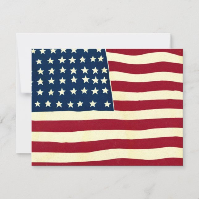 Drapeau américain patriotique vintage, Invitation  (Devant)