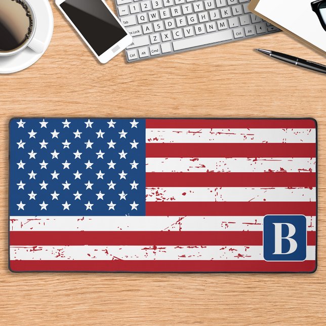 Drapeau américain Personnalisé Monogramme Militair (Créateur téléchargé)