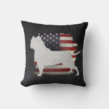 Drapeau américain Pitbull patriotique oreiller