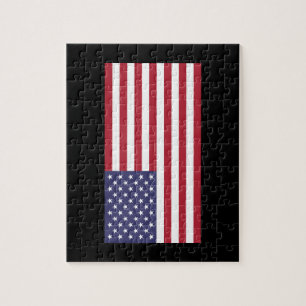 Drapeau américain rouge blanc et bleu puzzle