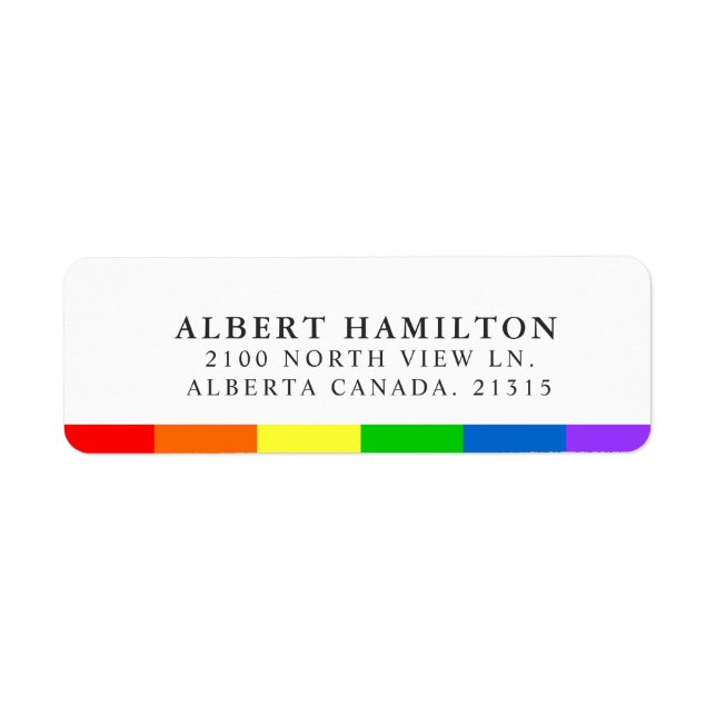 Drapeau arc-en-ciel LGBT | Adresse de retour (Devant)