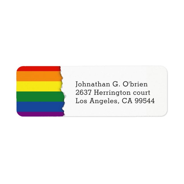 Drapeau arc-en-ciel LGBT | Adresse de retour (Devant)