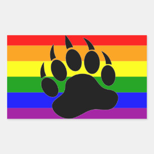 Drapeau arc-en-ciel Patte d'Ours - Autocollant