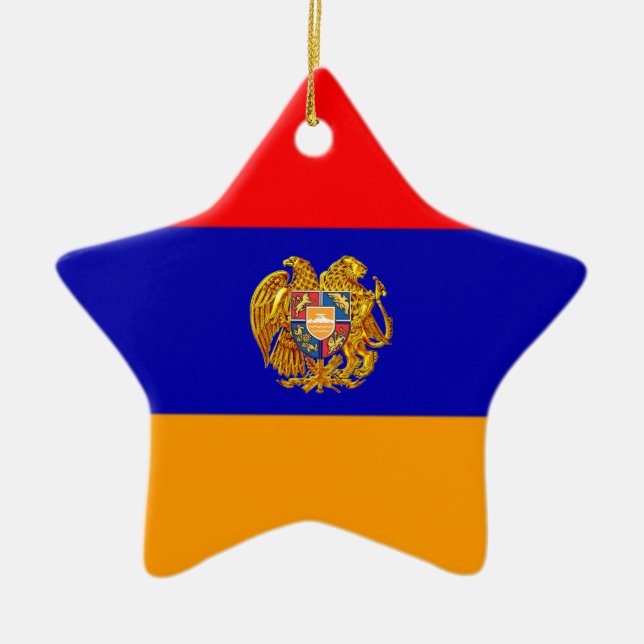 Drapeau arménien en céramique ornement ovale (Devant)