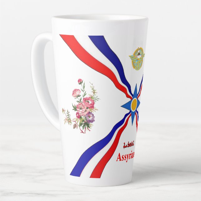 Drapeau assyrien Latte Mug (Angle gauche)
