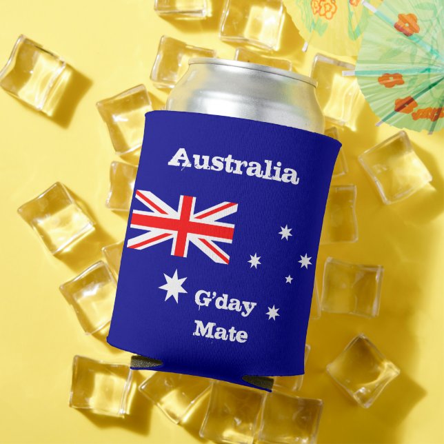 Drapeau australien & glacière de jour / Australie (Été in situ)