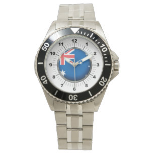Drapeau australien pour hommes montre en acier ino