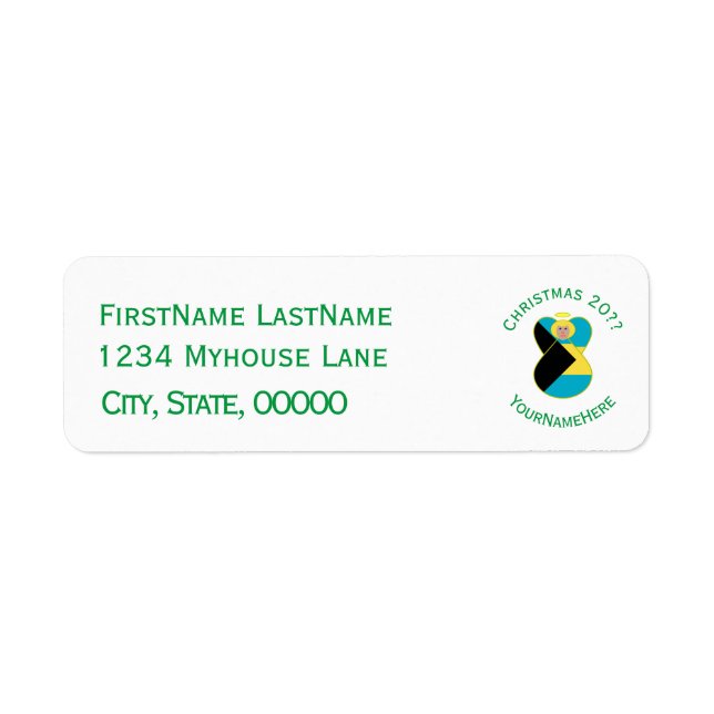 Drapeau bahaméen Blonde Angel Noël personnalisé (Devant)