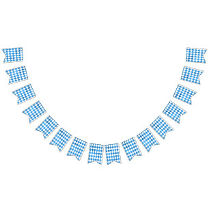 Drapeau Bavarois Oktoberfest Décor Mariage bleu